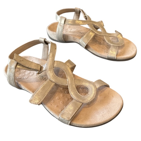 Vionic Jodie Metallic Gold Podiatrist Designed Strappy Sandals Size 9 - Picture 3 of 10